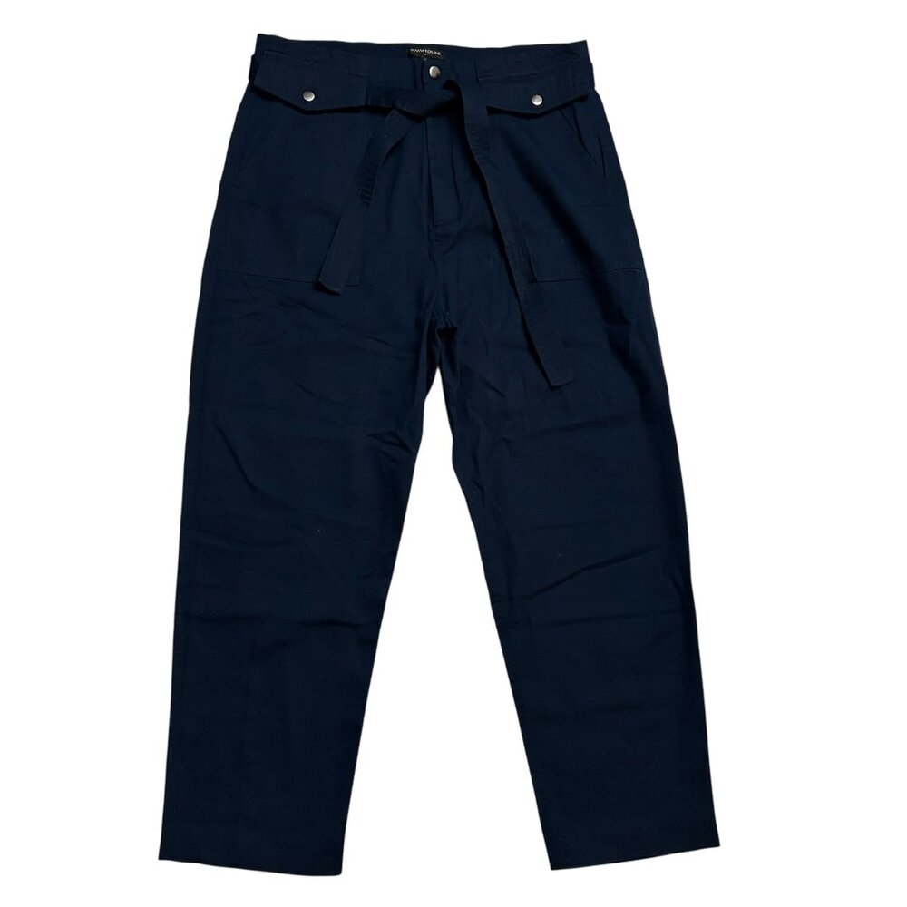 Banana Republic Women's Size 16 Navy Blue Paper Bag Waist 28" Inseam Pants NWT